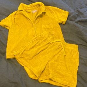 Everlane Terry Shorts Set-Chartreuse-Size S